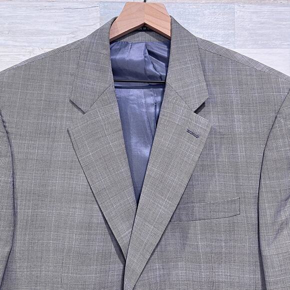 RRL Ralph Lauren Wool Glen Check Suit Gray 2 Button Mens 46R x Pleated Pants - Picture 3 of 12